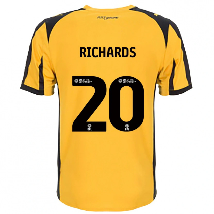 Danxen Criança Camisola Rico Richards #20 Laranja Preto Alternativa 2025/26 Camisa