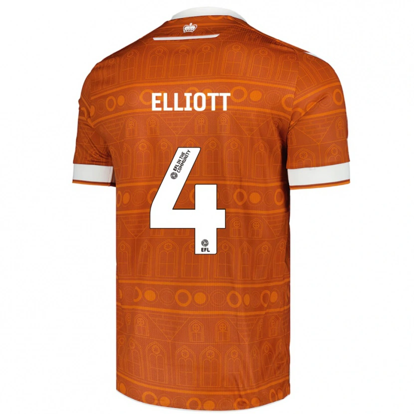 Danxen Criança Camisola Ben Elliott #4 Laranja Branco Alternativa 2025/26 Camisa