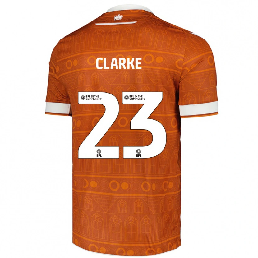 Danxen Criança Camisola John Clarke #23 Laranja Branco Alternativa 2025/26 Camisa