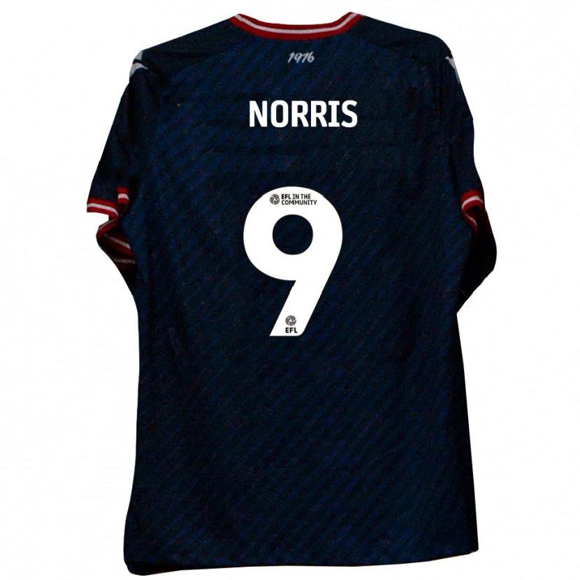 Danxen Criança Camisola Frank Norris #9 Azul Marinho Vermelho Alternativa 2025/26 Camisa