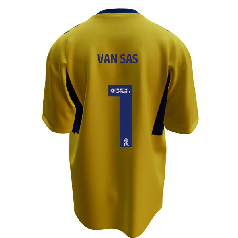 Danxen Criança Camisola Mikki Van Sas #1 Amarelo Azul Alternativa 2025/26 Camisa