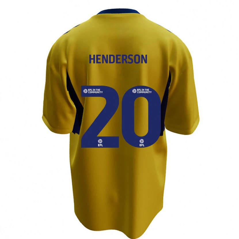 Danxen Criança Camisola Ewan Henderson #20 Amarelo Azul Alternativa 2025/26 Camisa