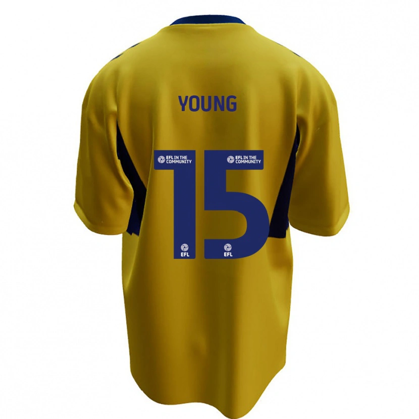 Danxen Criança Camisola Jack Young #15 Amarelo Azul Alternativa 2025/26 Camisa