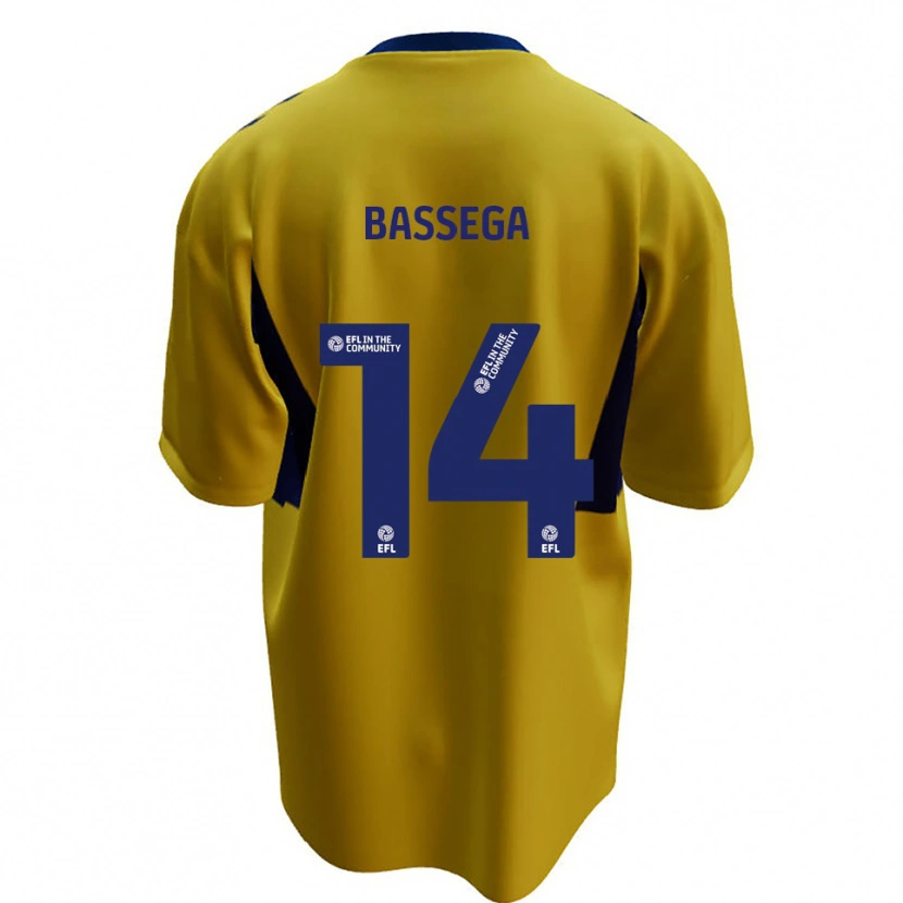 Danxen Criança Camisola Nsemi Bassega #14 Amarelo Azul Alternativa 2025/26 Camisa