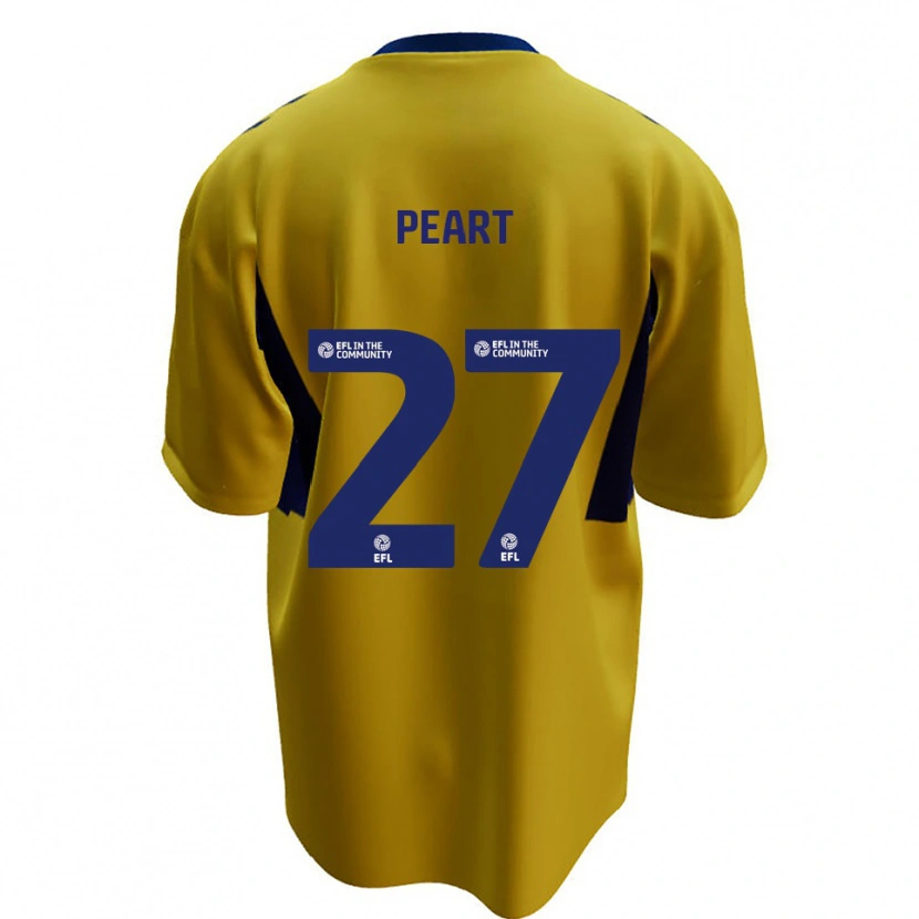 Danxen Criança Camisola Brody Peart #27 Amarelo Azul Alternativa 2025/26 Camisa
