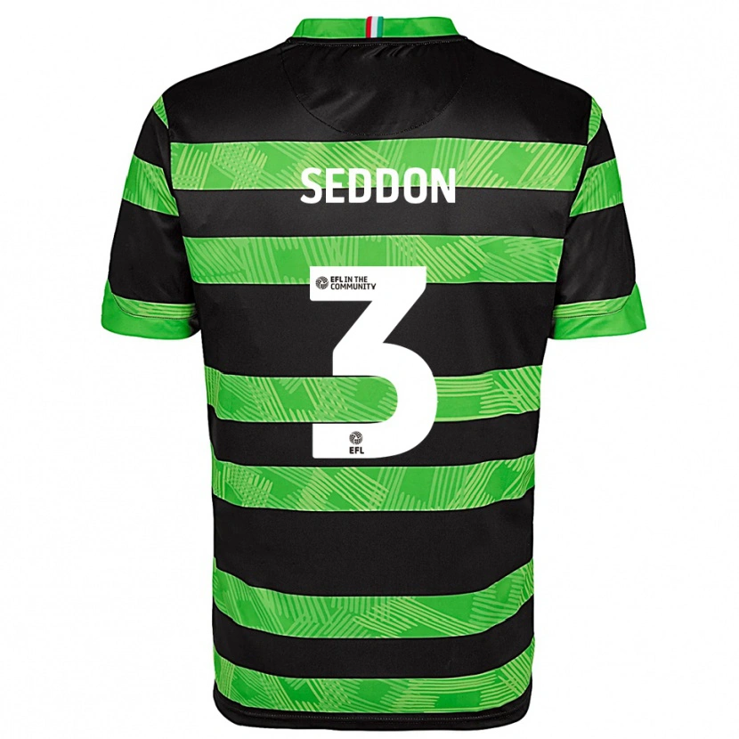 Danxen Criança Camisola Steve Seddon #3 Preto Verde Alternativa 2025/26 Camisa