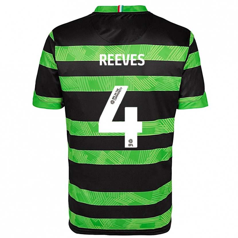 Danxen Criança Camisola Jake Reeves #4 Preto Verde Alternativa 2025/26 Camisa