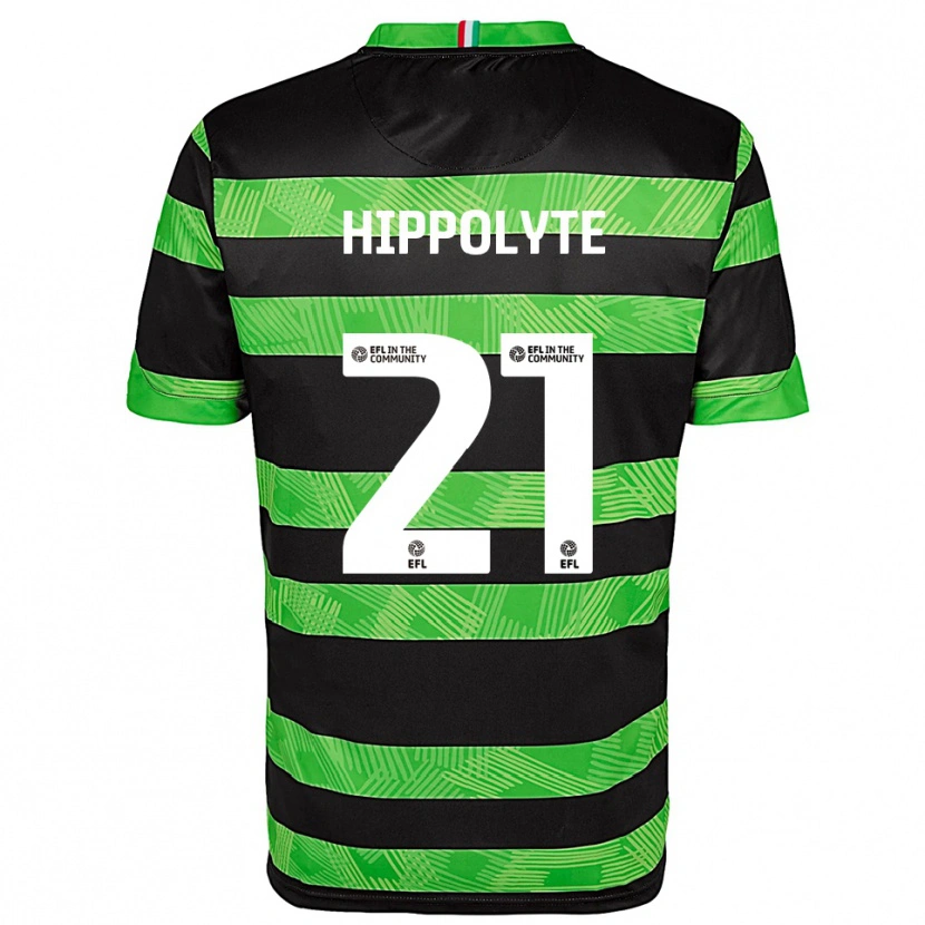 Danxen Criança Camisola Myles Hippolyte #21 Preto Verde Alternativa 2025/26 Camisa