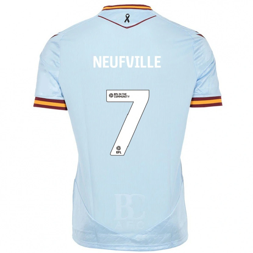 Danxen Criança Camisola Josh Neufville #7 Azul Celeste Alternativa 2025/26 Camisa
