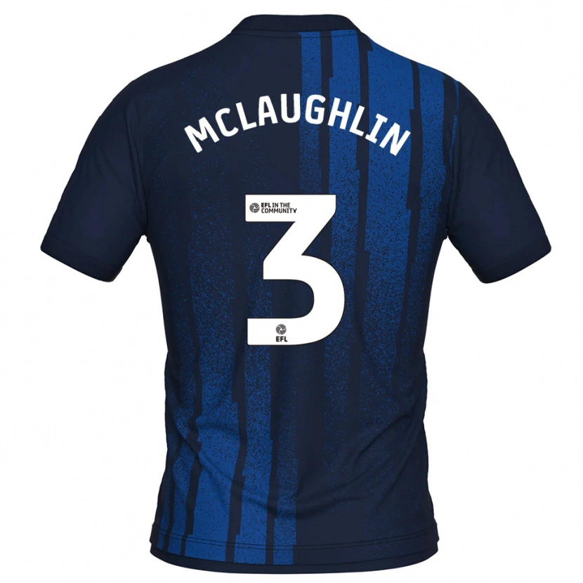 Danxen Criança Camisola Stephen Mclaughlin #3 Azul Marinho Branco Alternativa 2025/26 Camisa