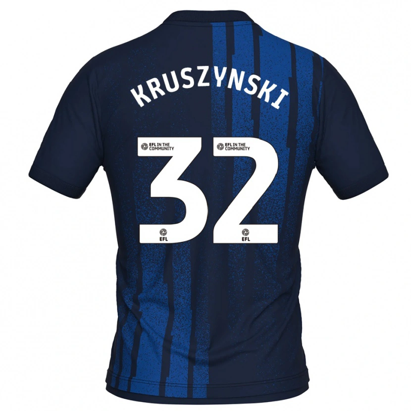Danxen Criança Camisola Jakub Kruszynski #32 Azul Marinho Branco Alternativa 2025/26 Camisa