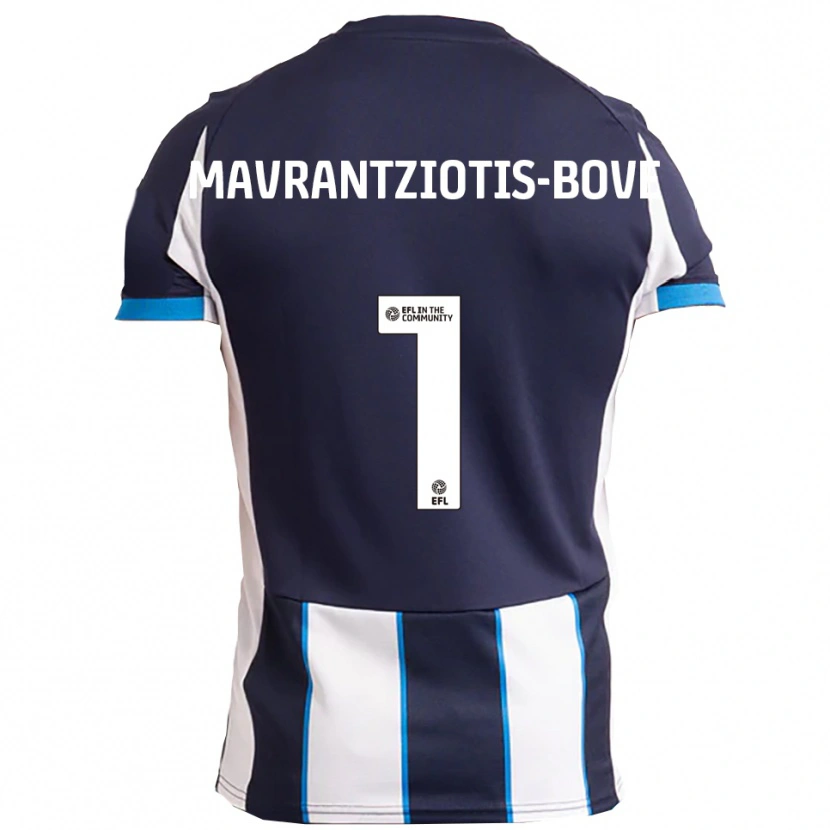 Danxen Criança Camisola Kane Mavrantziotis-Bove #1 Branco Azul Marinho Alternativa 2025/26 Camisa