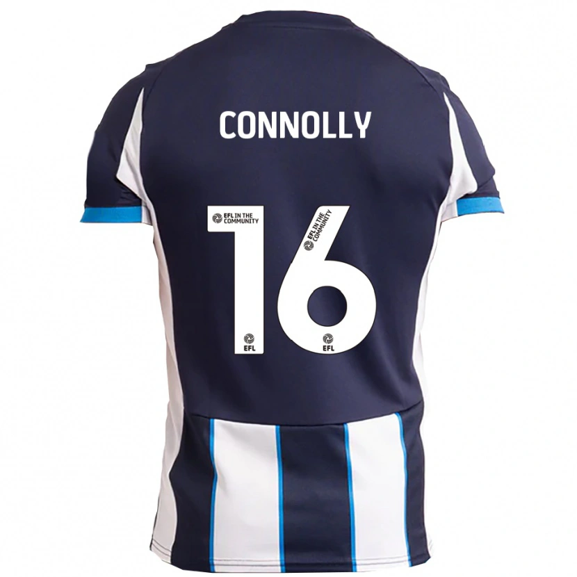 Danxen Criança Camisola Callum Connolly #16 Branco Azul Marinho Alternativa 2025/26 Camisa