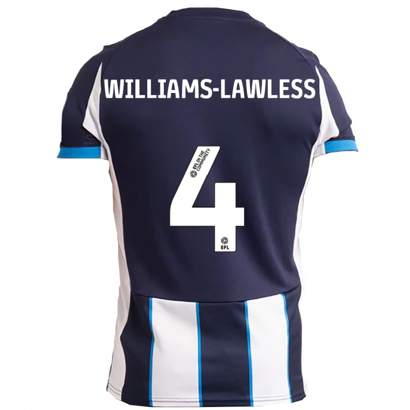 Danxen Criança Camisola John Williams-Lawless #4 Branco Azul Marinho Alternativa 2025/26 Camisa