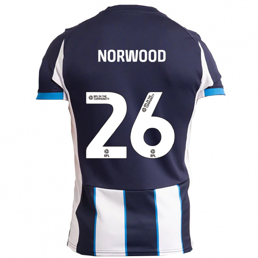 Danxen Criança Camisola Oliver Norwood #26 Branco Azul Marinho Alternativa 2025/26 Camisa