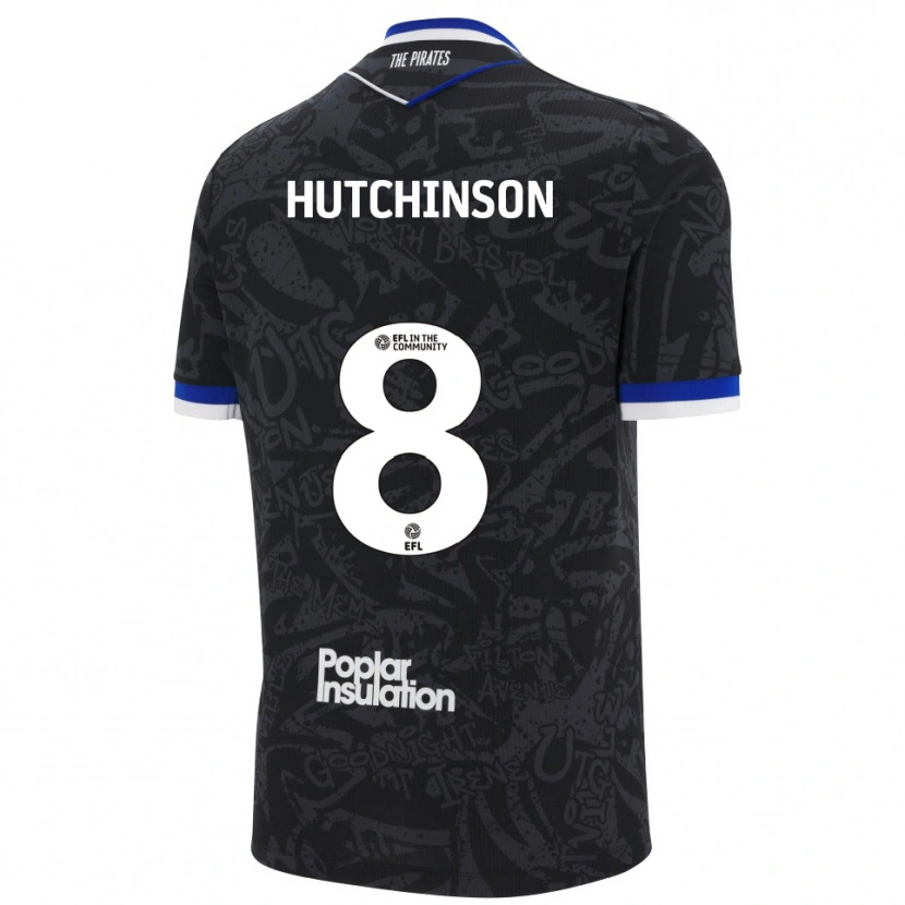 Danxen Criança Camisola Isaac Hutchinson #8 Preto Branco Alternativa 2025/26 Camisa