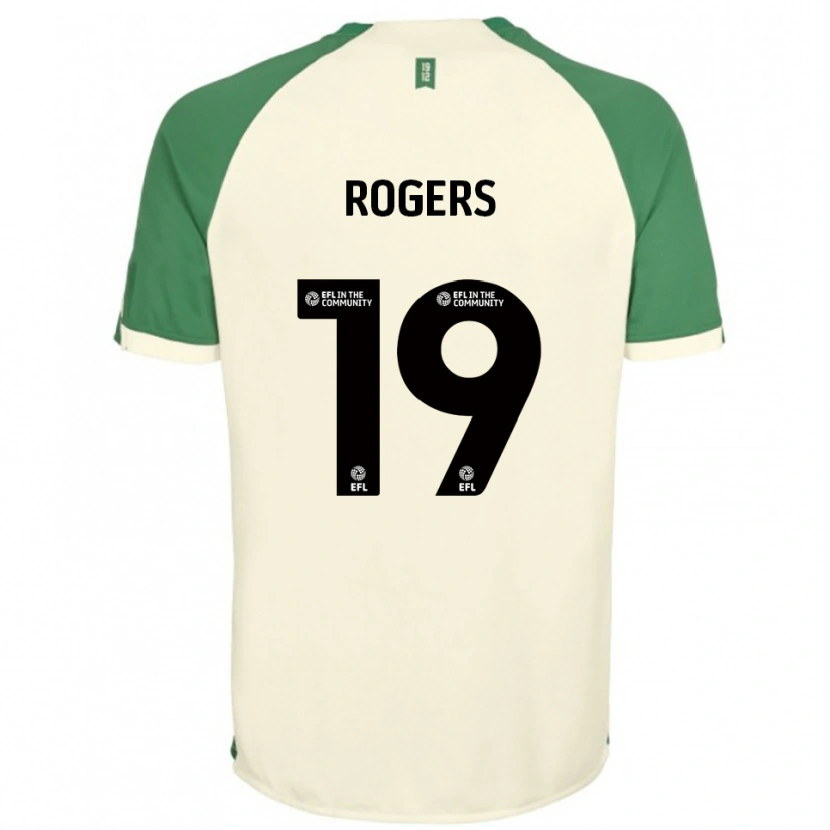 Danxen Criança Camisola Beatrice Rogers #19 Branco Sujo Verde Alternativa 2025/26 Camisa