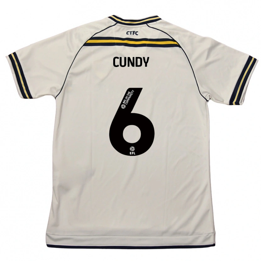 Danxen Criança Camisola Robbie Cundy #6 Branco Azul Marinho Alternativa 2025/26 Camisa