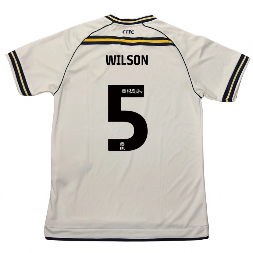 Danxen Criança Camisola James Wilson #5 Branco Azul Marinho Alternativa 2025/26 Camisa