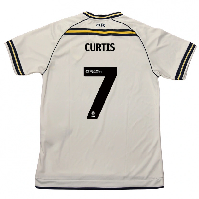 Danxen Criança Camisola Amelie Curtis #7 Branco Azul Marinho Alternativa 2025/26 Camisa