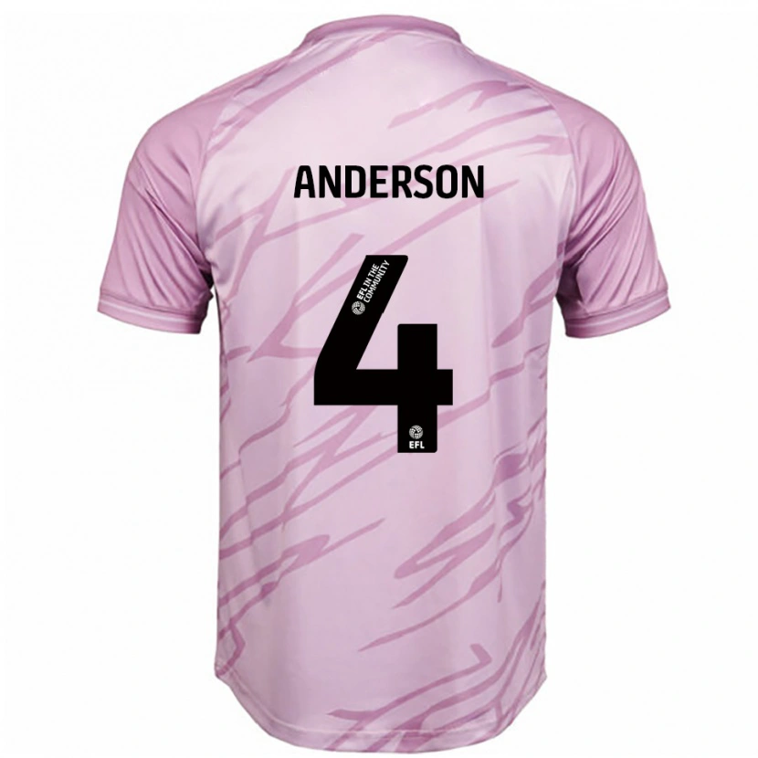 Danxen Criança Camisola Tom Anderson #4 Rosa Preto Alternativa 2025/26 Camisa