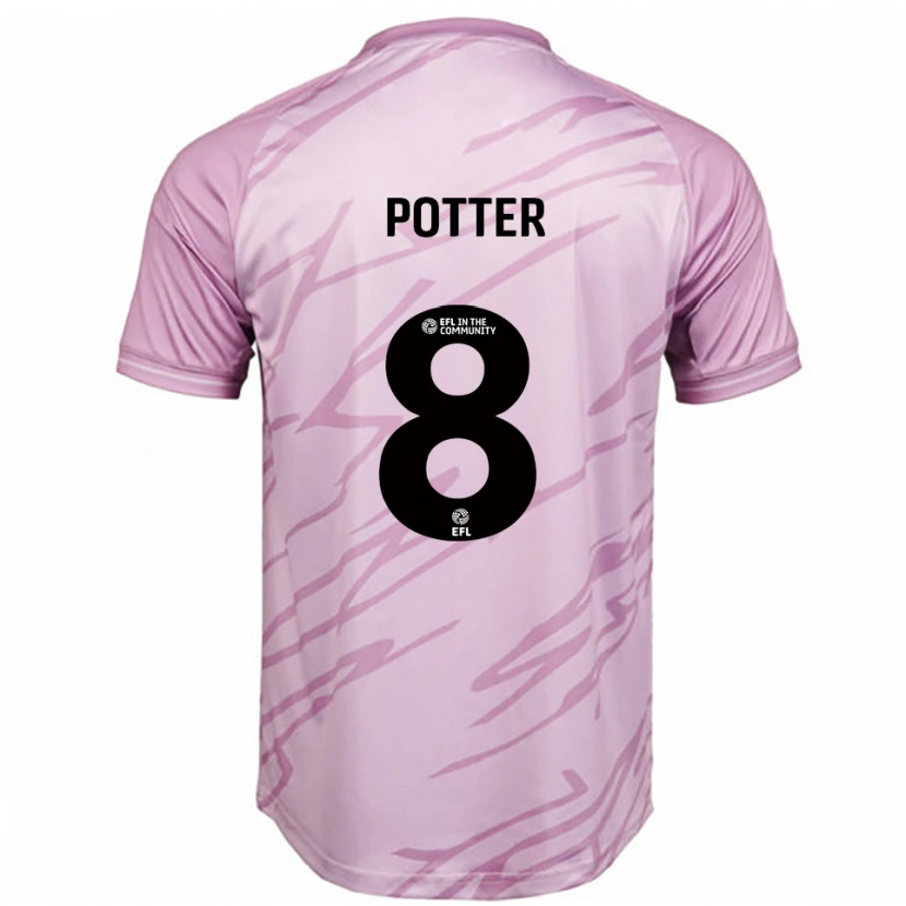 Danxen Criança Camisola Milly Potter #8 Rosa Preto Alternativa 2025/26 Camisa