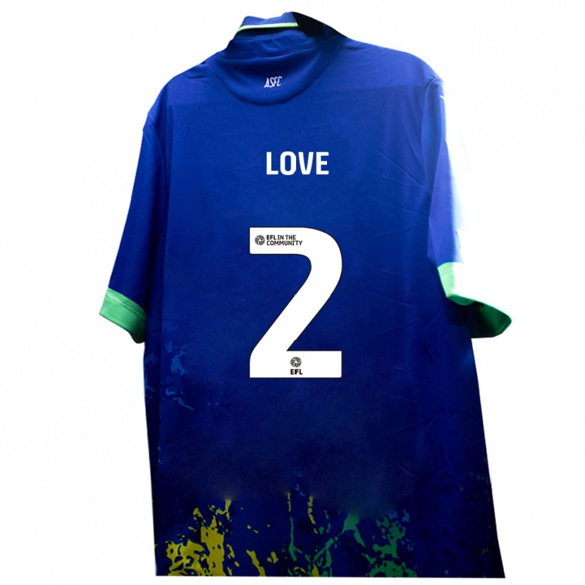 Danxen Criança Camisola Donald Love #2 Azul Amarelo Alternativa 2025/26 Camisa