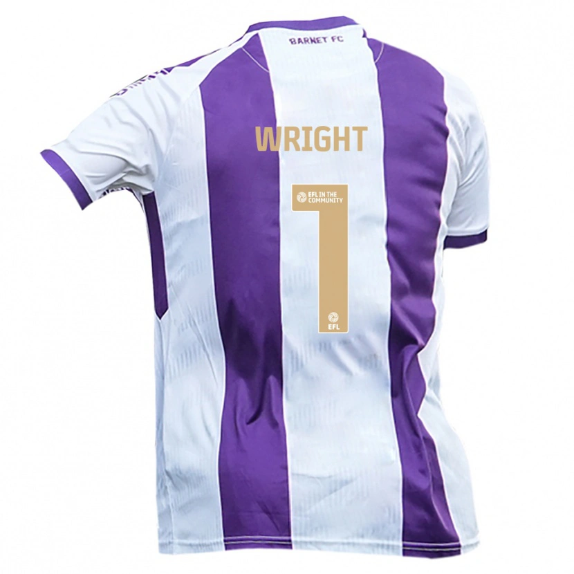 Danxen Criança Camisola Joe Wright #1 Branco Roxo Alternativa 2025/26 Camisa