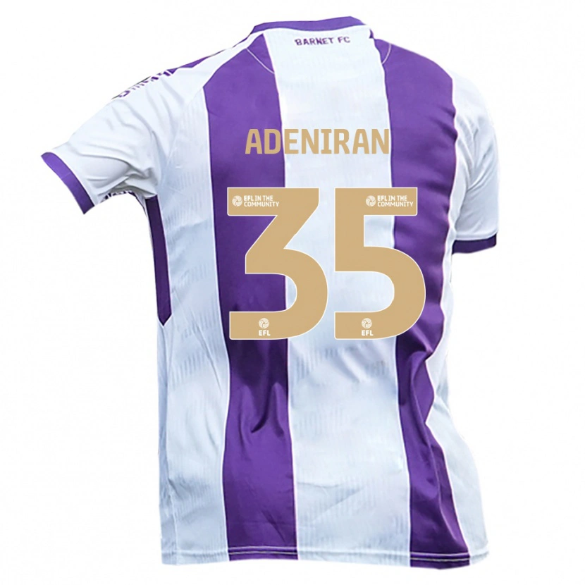 Danxen Criança Camisola Dennis Adeniran #35 Branco Roxo Alternativa 2025/26 Camisa