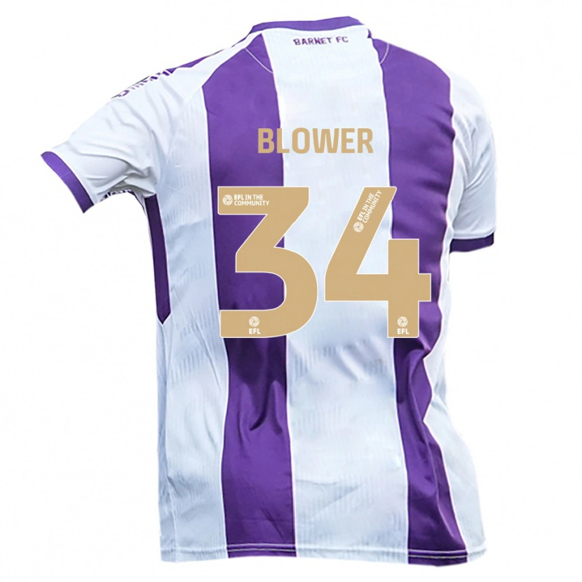 Danxen Criança Camisola Jack Blower #34 Branco Roxo Alternativa 2025/26 Camisa
