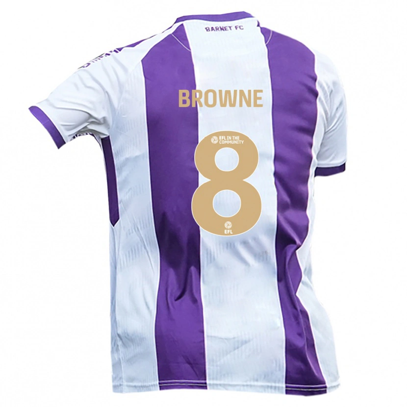 Danxen Criança Camisola Rhys Browne #8 Branco Roxo Alternativa 2025/26 Camisa