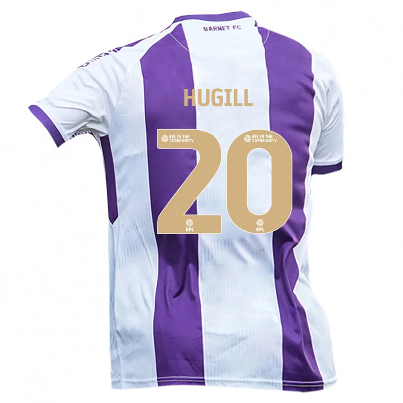 Danxen Criança Camisola Joe Hugill #20 Branco Roxo Alternativa 2025/26 Camisa