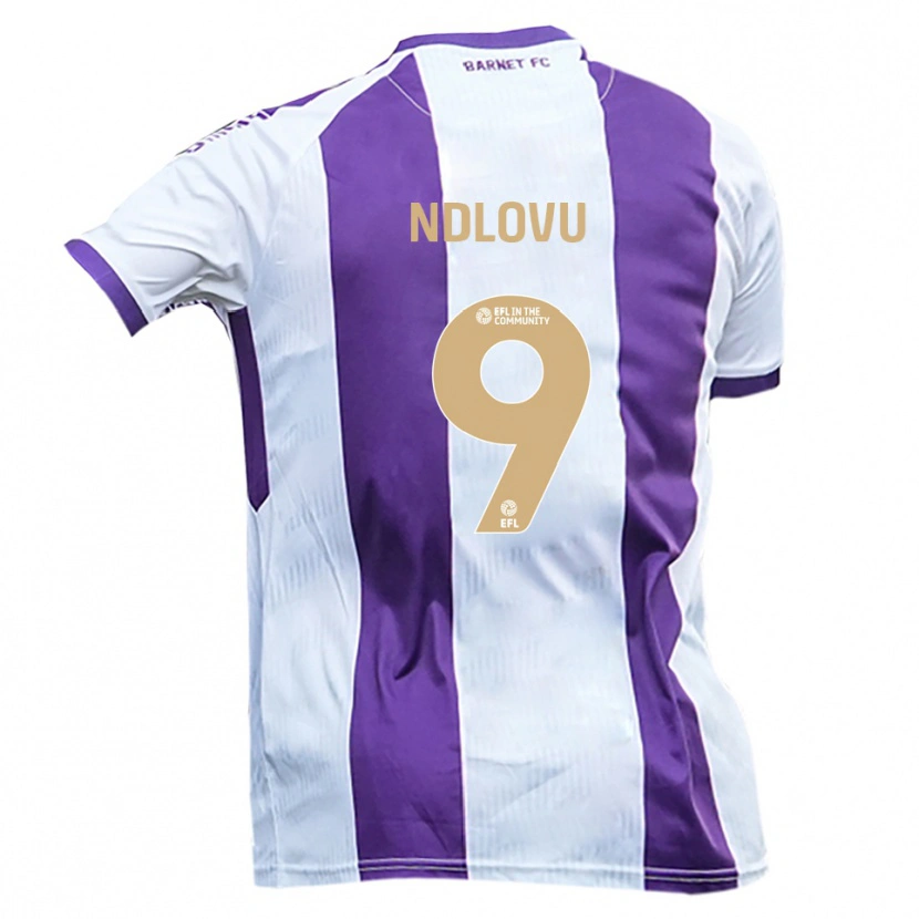 Danxen Criança Camisola Lee Ndlovu #9 Branco Roxo Alternativa 2025/26 Camisa