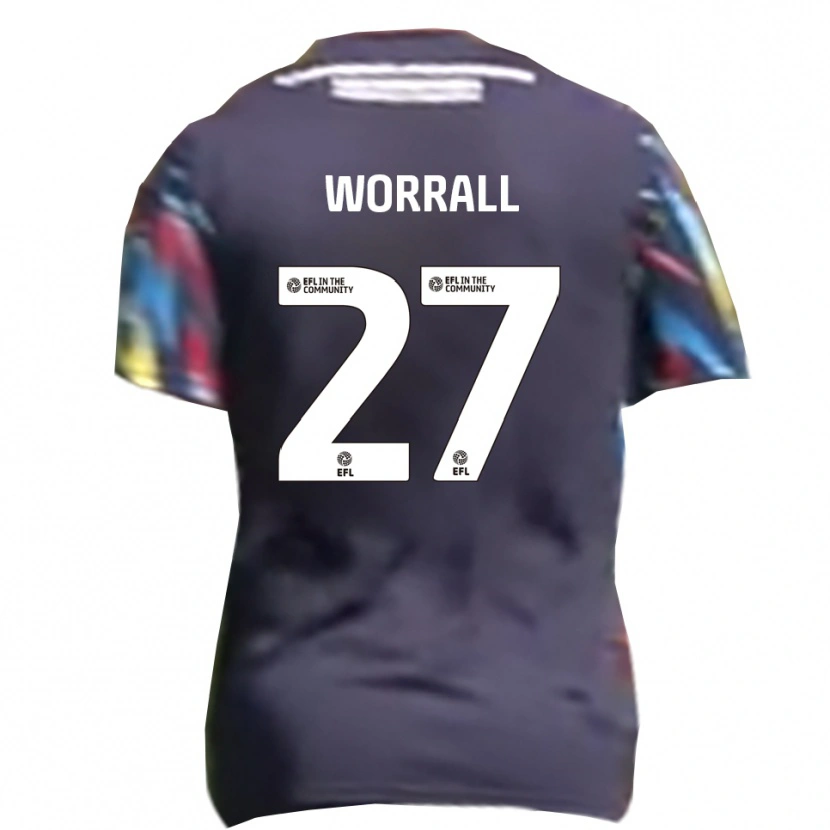 Danxen Criança Camisola David Worrall #27 Azul Marinho Amarelo Vermelho Alternativa 2025/26 Camisa