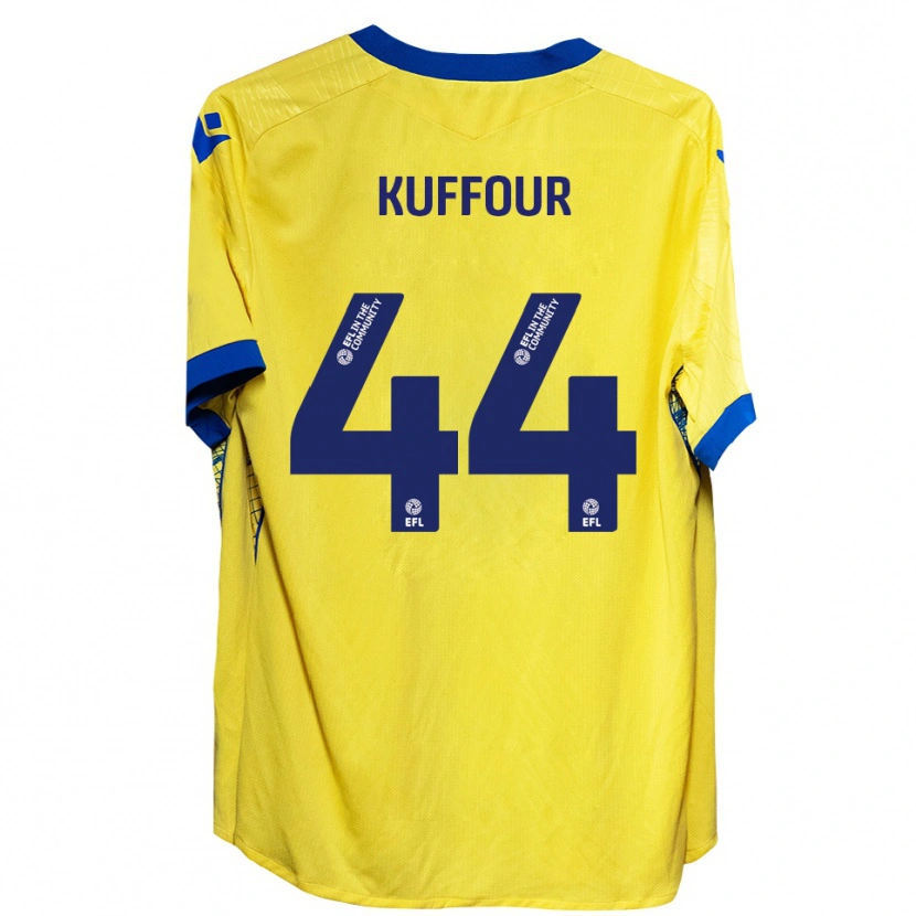 Danxen Criança Camisola Samuel Kuffour Jr. #44 Amarelo Azul Alternativa 2025/26 Camisa