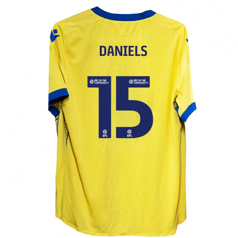 Danxen Criança Camisola Learna Daniels #15 Amarelo Azul Alternativa 2025/26 Camisa