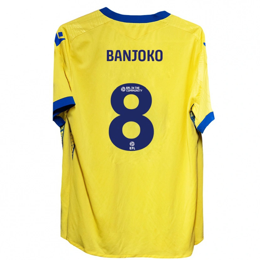 Danxen Criança Camisola Daniel Banjoko #8 Amarelo Azul Alternativa 2025/26 Camisa