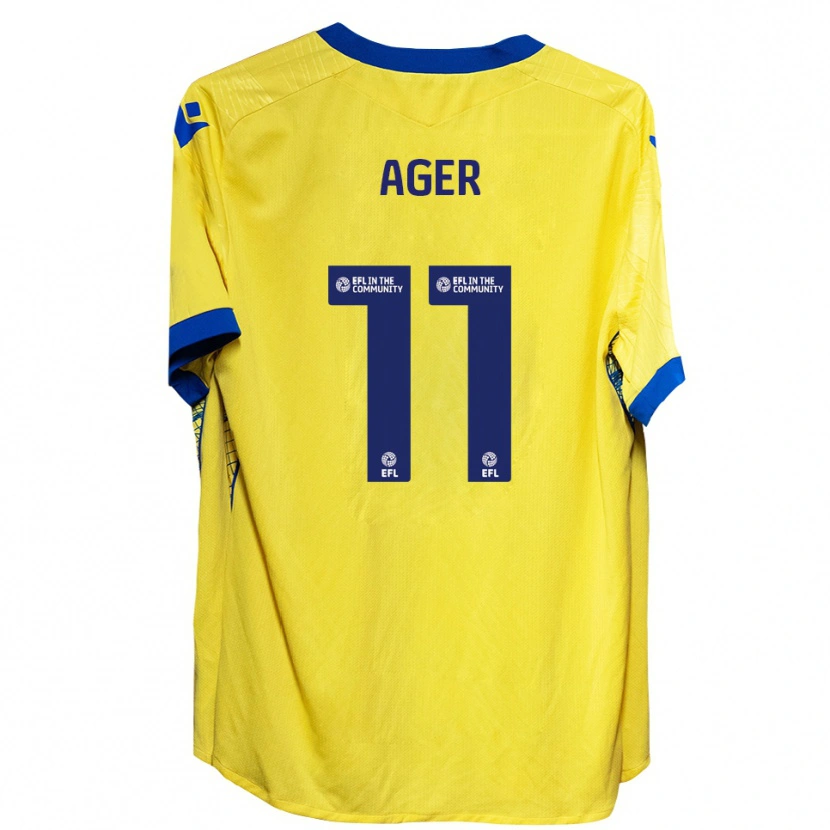 Danxen Criança Camisola Emily Ager #11 Amarelo Azul Alternativa 2025/26 Camisa