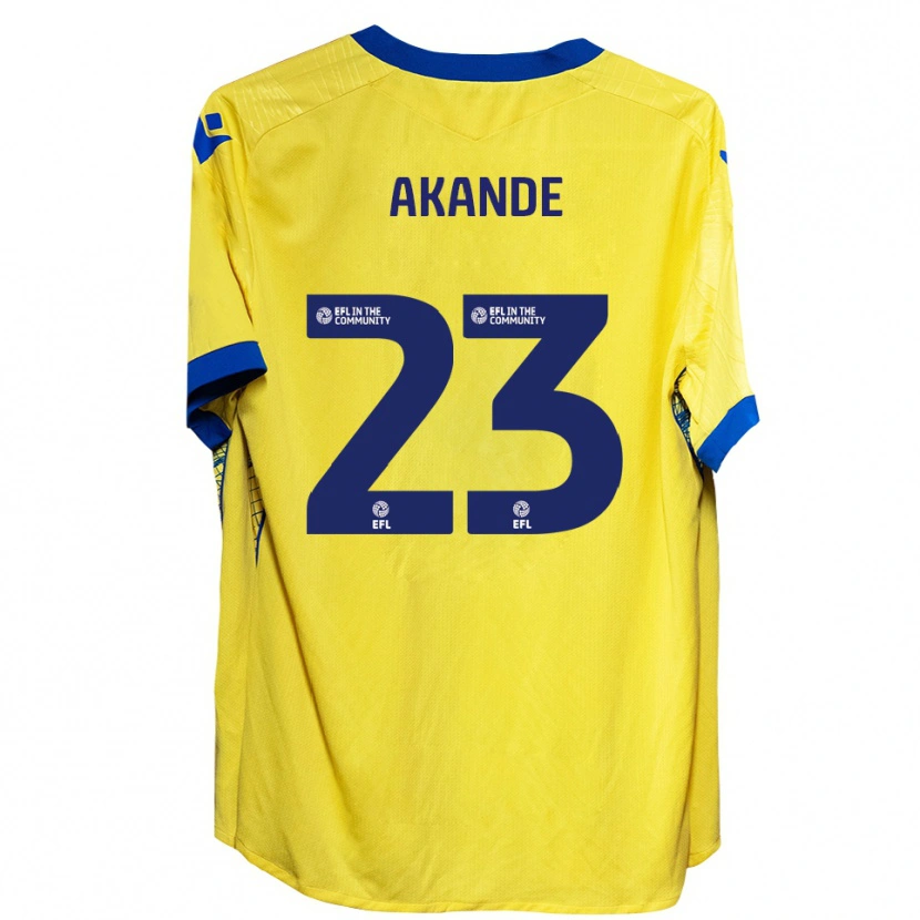 Danxen Criança Camisola Adrian Akande #23 Amarelo Azul Alternativa 2025/26 Camisa