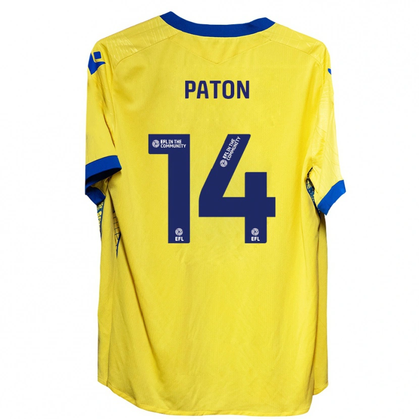 Danxen Criança Camisola Karys Paton #14 Amarelo Azul Alternativa 2025/26 Camisa
