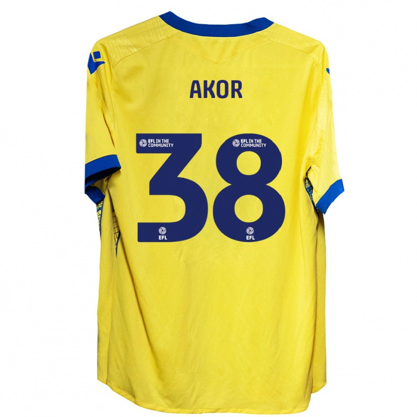 Danxen Criança Camisola Elkanah Akor #38 Amarelo Azul Alternativa 2025/26 Camisa