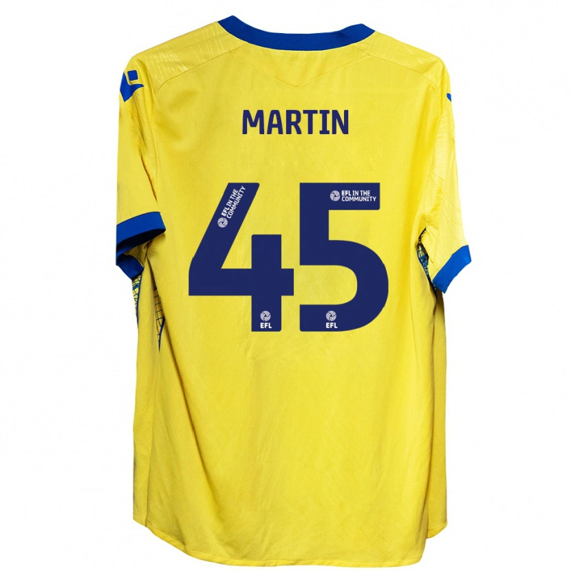 Danxen Criança Camisola Kai Martin #45 Amarelo Azul Alternativa 2025/26 Camisa