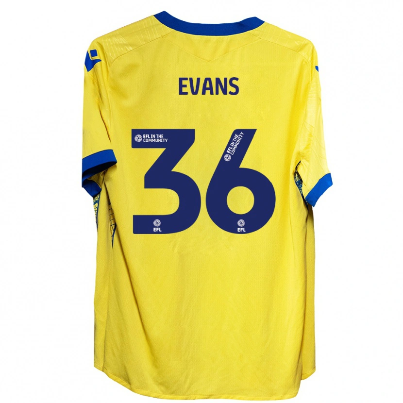 Danxen Criança Camisola Makise Evans #36 Amarelo Azul Alternativa 2025/26 Camisa
