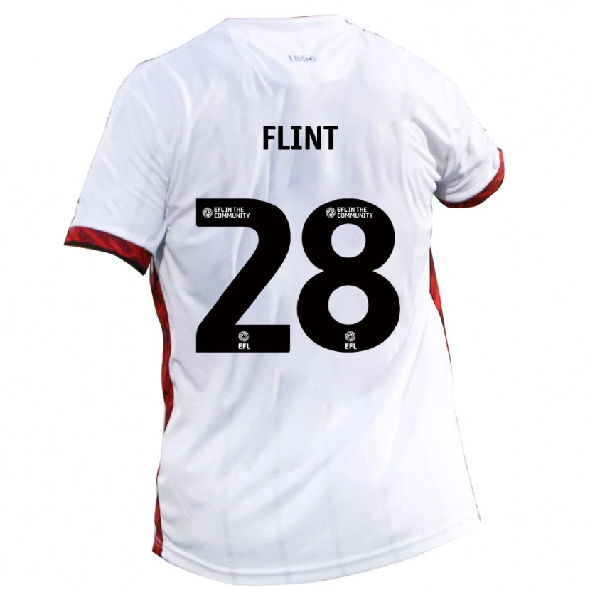 Danxen Criança Camisola Josh Flint #28 Branco Vermelho Preto Alternativa 2025/26 Camisa