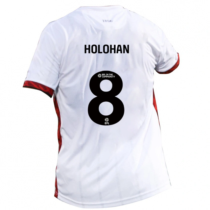 Danxen Criança Camisola Gavan Holohan #8 Branco Vermelho Preto Alternativa 2025/26 Camisa