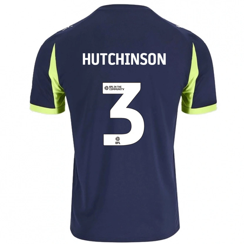 Danxen Criança Camisola Reece Hutchinson #3 Azul Marinho Verde Fluorescente Alternativa 2025/26 Camisa
