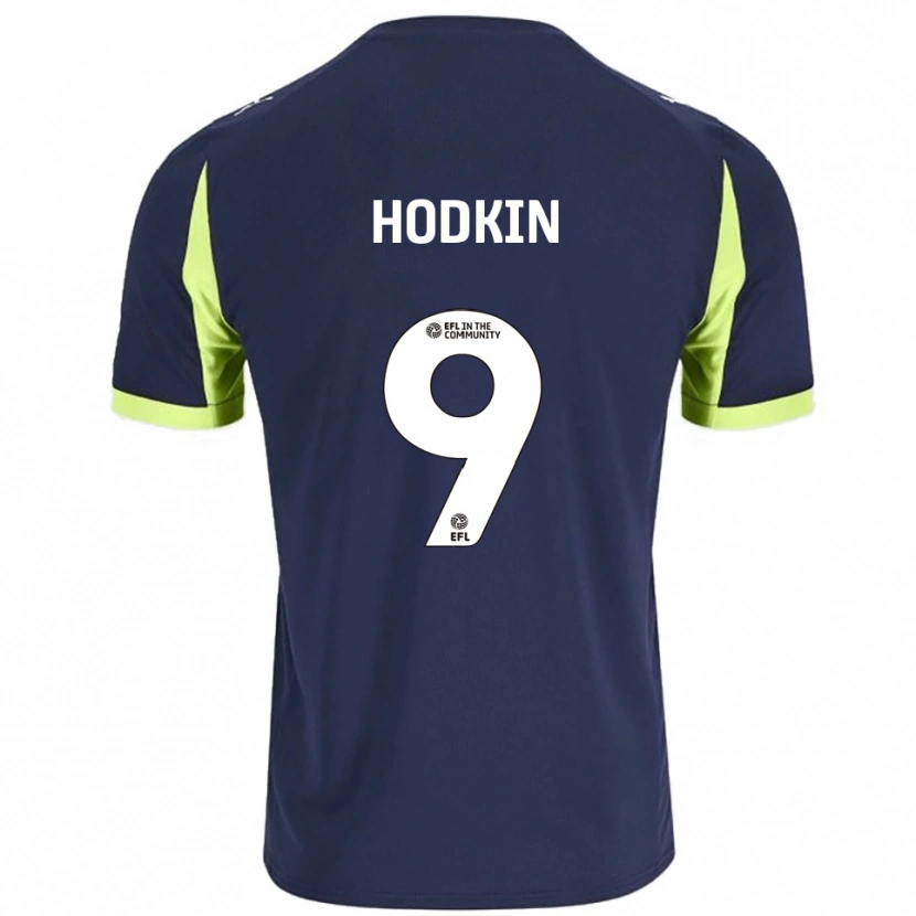 Danxen Criança Camisola Jordan Hodkin #9 Azul Marinho Verde Fluorescente Alternativa 2025/26 Camisa