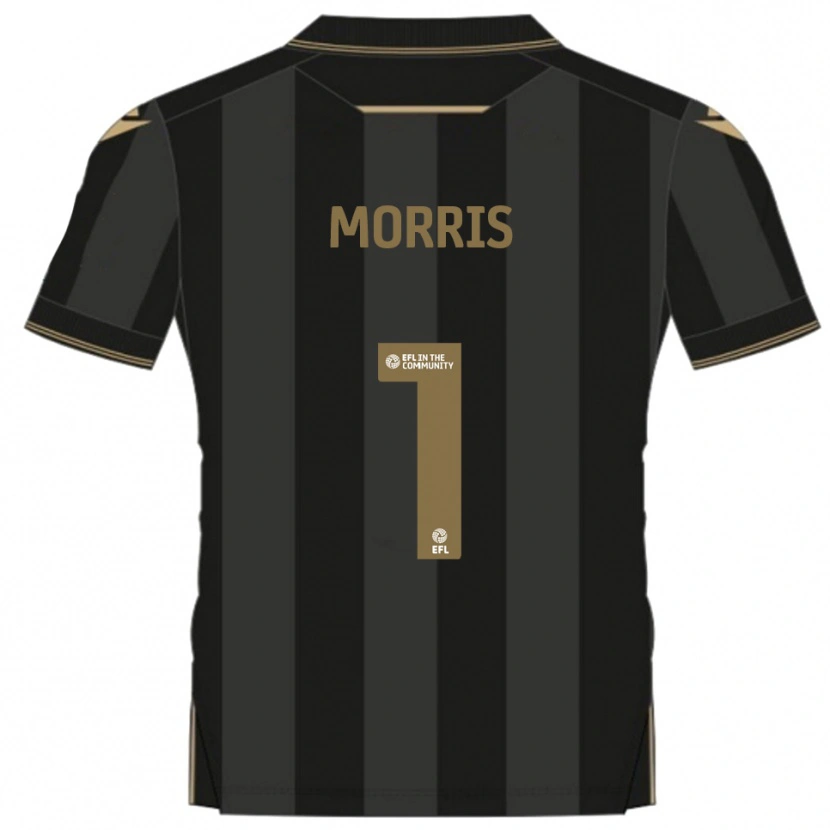 Danxen Criança Camisola Glenn Morris #1 Preto Dourado Alternativa 2025/26 Camisa