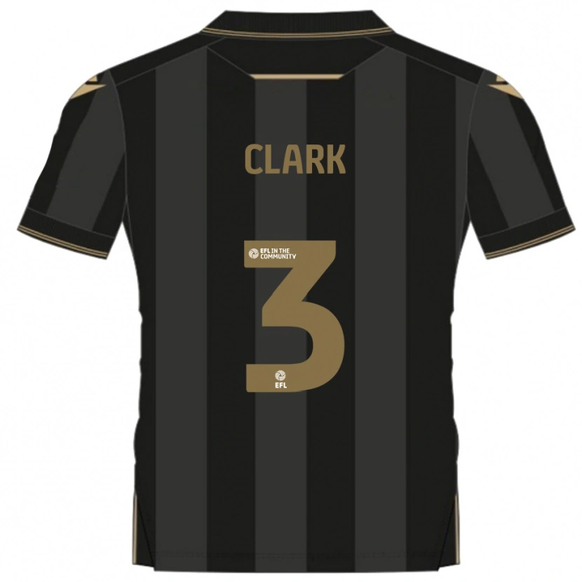Danxen Criança Camisola Max Clark #3 Preto Dourado Alternativa 2025/26 Camisa