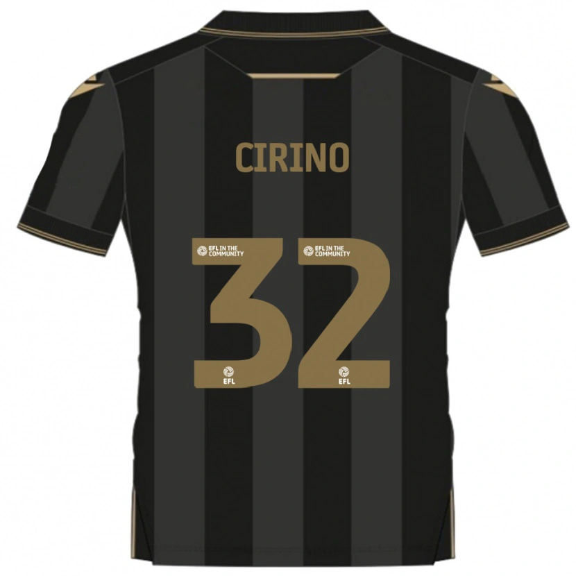Danxen Criança Camisola Lenni Cirino #32 Preto Dourado Alternativa 2025/26 Camisa